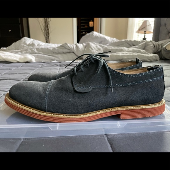 Aldo Blue / Navy Suede Oxford Wingtip Shoes EUC